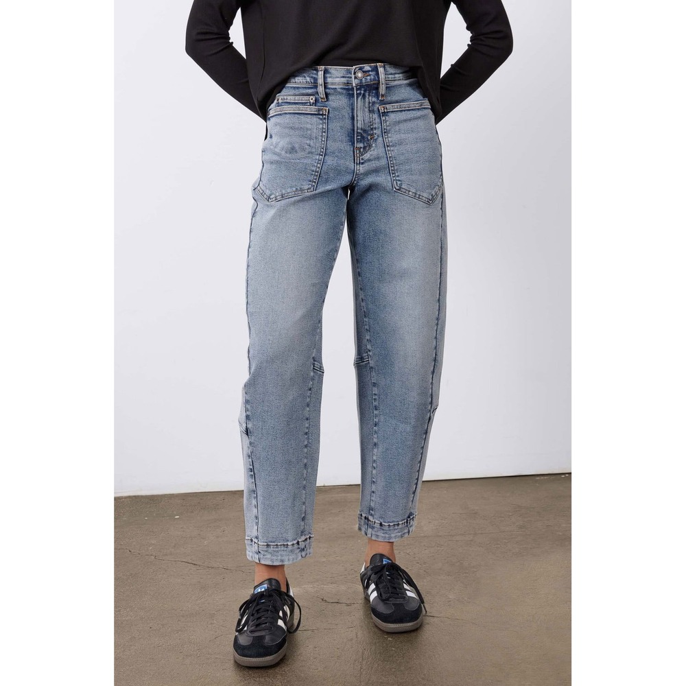 NWT Ruti The Petite Slouchy Jeans 2.0 Vintage Wave Blue Barrel Leg - 2P